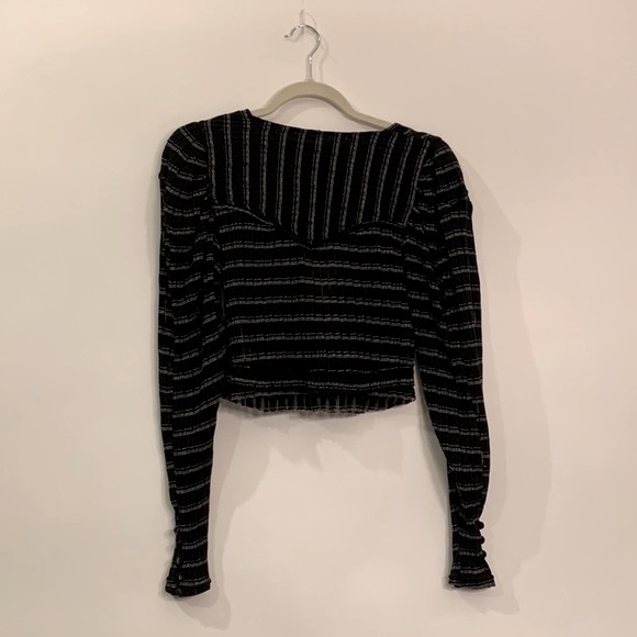 Free People Girlfriend top black combo size small - Picture 3 of 12